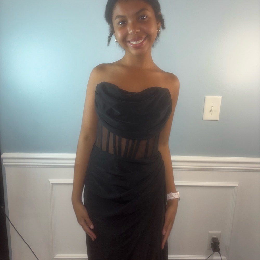 Fashion Nova Black Strapless Maxi Dress